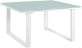Modway Fortuna Aluminum Outdoor Patio Side Table in White by Modway