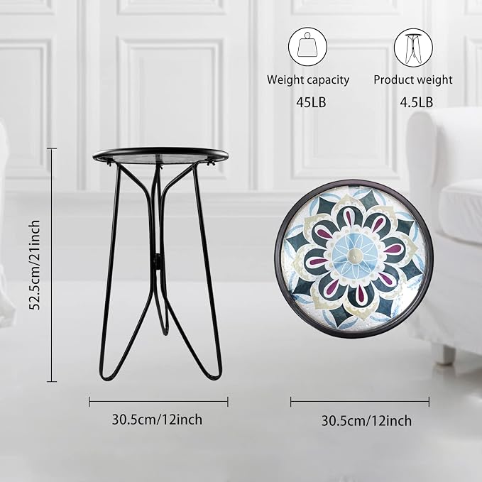 LIFFY Outdoor Side Table, Home Decorative Plant Stand & End Table Outside - Image 3
