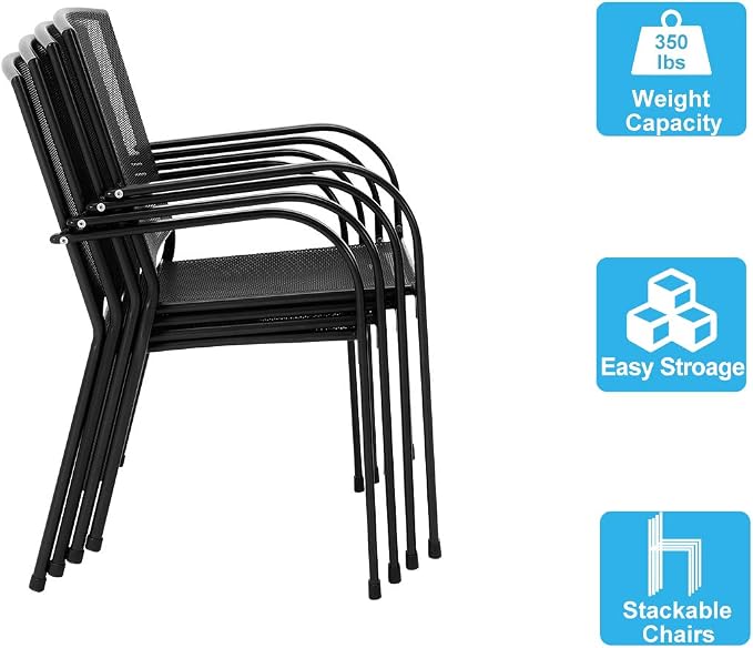 AECOJOY Metal Outdoor Table and Chairs Sets, Patio Dining Table Set - Image 5