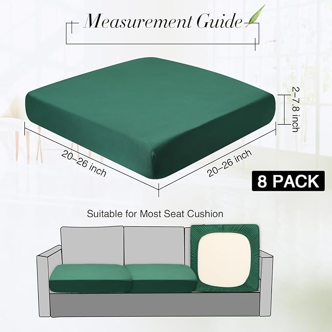 Newwiee 8Pcs Patio Cushion Covers Stretch Outdoor Cushion Cover Replacement - Image 2