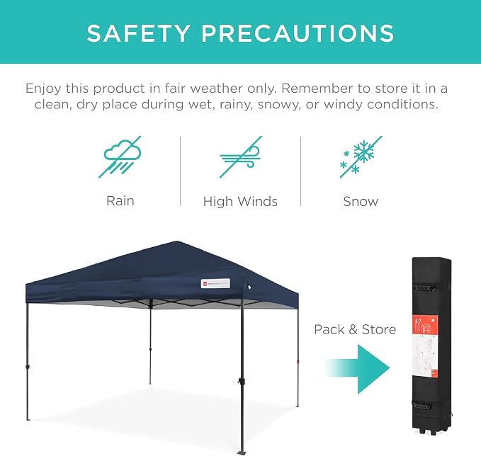 Best Choice Products 10x10ft Pop Up Canopy Tent, Outdoor Shade, 1 Person 1 - Image 5
