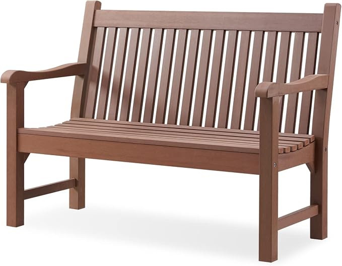 Psilvam Garden Bench, 2-Person Poly Lumber Patio Bench, All-Weather Outdoor by PsilvamGardenFurniture