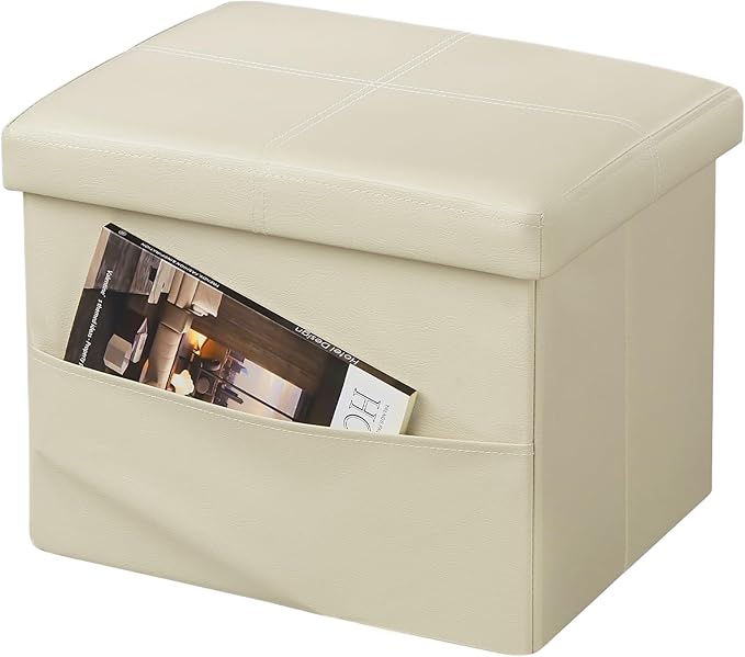 AmasSmile Storage Ottoman Folding Foot Rest Stool by AmasSmile