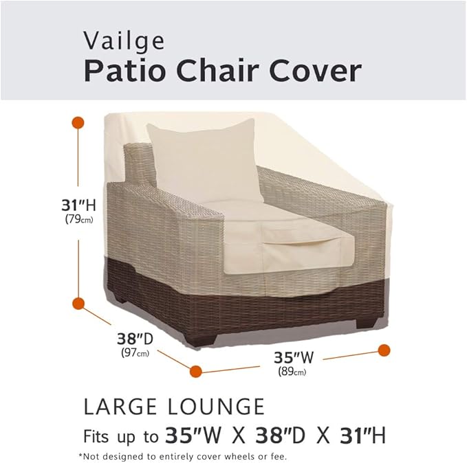 Vailge Patio Chair Covers, Lounge Deep Seat Cover, Heavy Duty and Waterproof - Image 2
