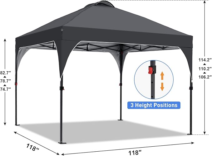 Pop Up Canopy, 10x10 FT Instant Outdoor Canopy Tent - Image 5