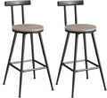 Bar Stools, Metal Frame, Adjustable Feet, Easy Assembly, by MAHANCRIS