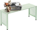VINGLI 40in Outdoor Metal Bench, All-Weathe Backless Patio Bench by VINGLI