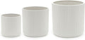 Amazon Basics Assorted Sizes Fluted Ceramic Round Indoor Outdoor Planters by AmazonBasics