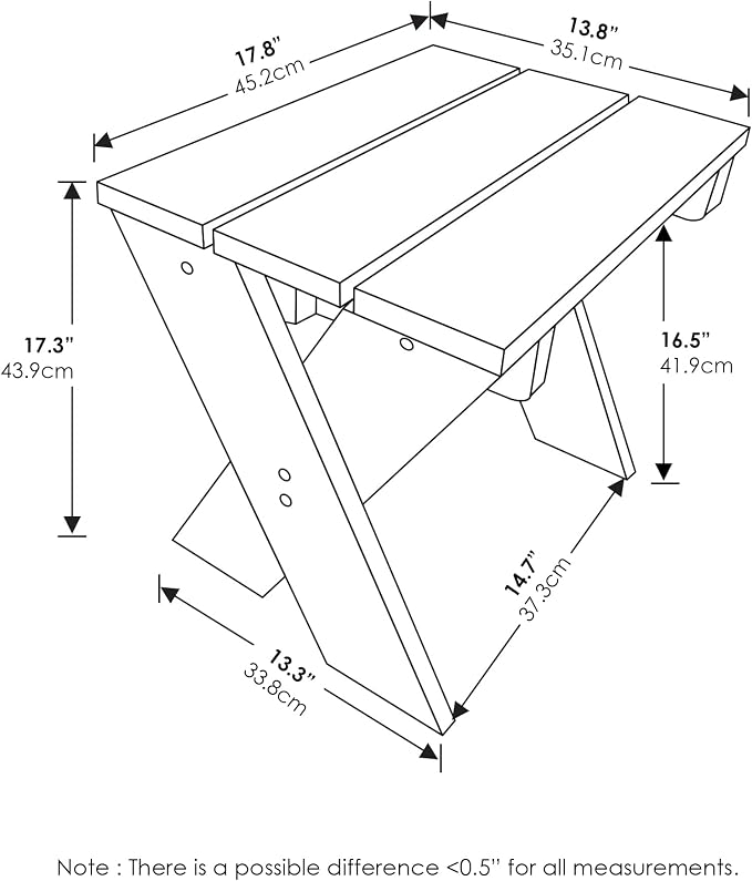 Furinno Tioman Outdoor Side Table Flower Stand, Pine Wood - Image 3