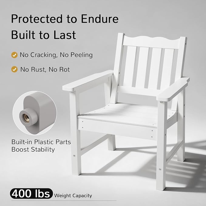 Stoog All-Weather Patio Chairs Set of 2, HIPS Outdoor Chairs - Image 4