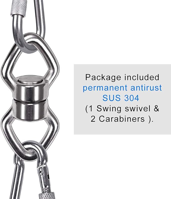 BeneLabel Swing Swivel with 2 Carabiners, 770LB Capacity, Safest Rotational - Image 4