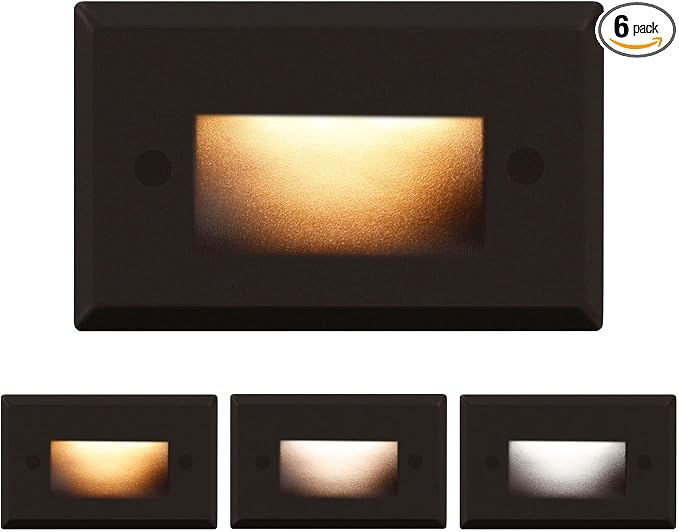 120V Dimmable 3CCT Step Lights, Stair Outdoor, Zinc Alloy/Aluminum Cover by Unknown