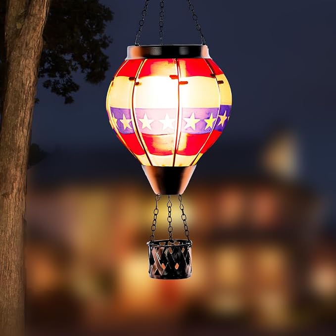 DREAMSOUL 2 PCS Flag Solar Hot Air Balloon Lantern - Image 6