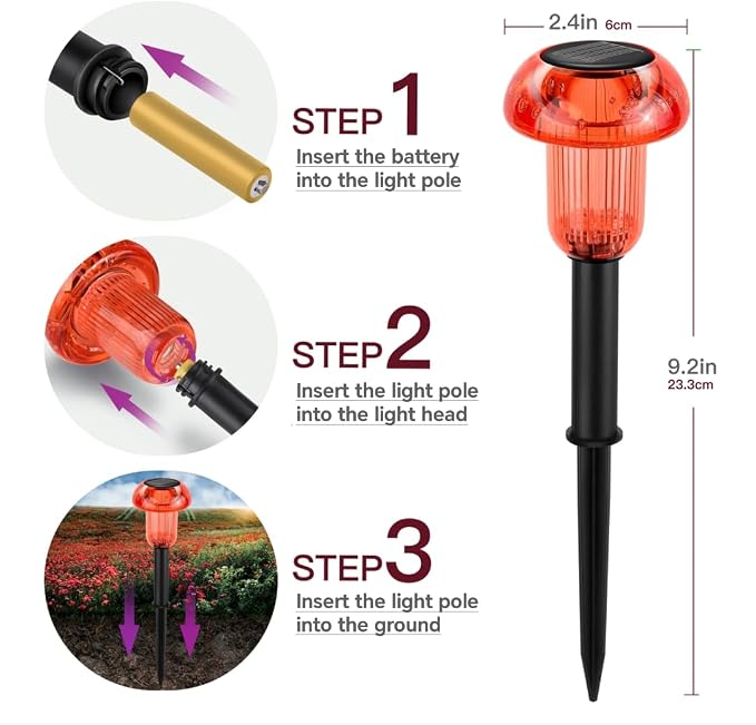 Easter Solar Pathway Lights Outdoor Decorative 4 Pack, Valentines Day Halloween - Image 5