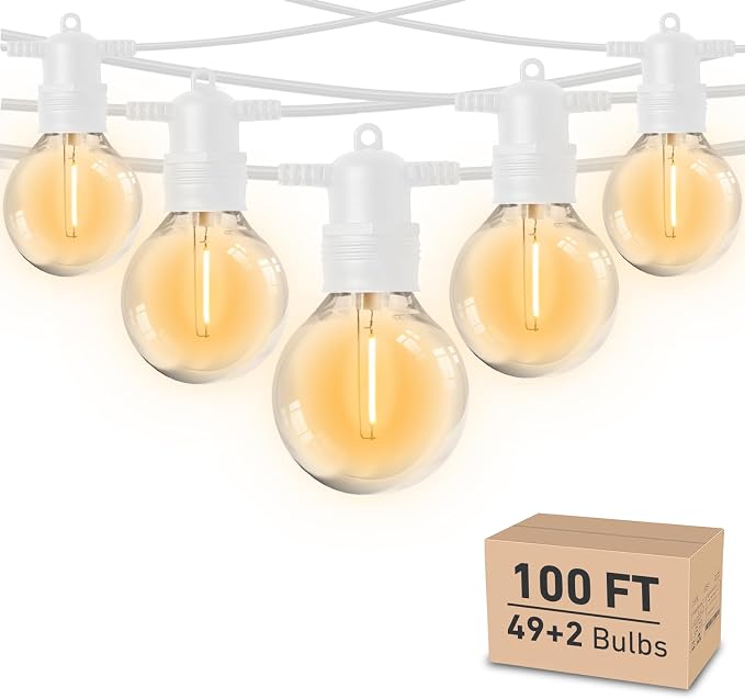 HISTAR 100FT White Outdoor String Lights by HistarDirect