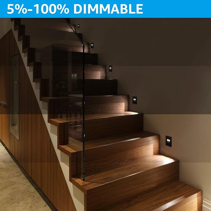 LEONLITE 12-Pack 3CCT 120V LED Step Lights, 3.5W 110LM 5%-100% Dimmable Indoor - Image 3