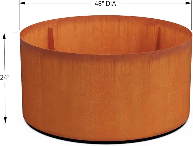 PLANTERCRAFT Corten Steel Metal Planter Box, Round Sizes, Modern Garden Steel - Image 5