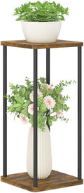 2 Tier Plant Stand Indoor, Oppro 28In Tall Corner Vertical Wood Metal Shelf by Oppro