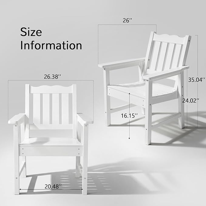 Stoog All-Weather Patio Chairs Set of 2, HIPS Outdoor Chairs - Image 3