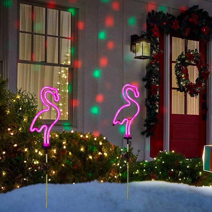 Flamingo Solar Garden Stake Lights, Outdoor Solar Pathway Light - Image 2