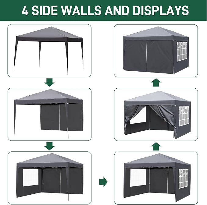 Outvita 10x10ft Ez Pop Up Canopy, Portable Instant Canopy Tent - Image 4