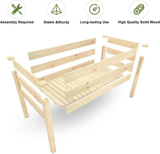 BIRASIL Outdoor Raised Garden Bed, Wood Planter Box - Image 4