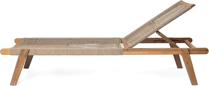 Christopher Knight Home Set of 2 Outdoor Patio Wood Adjustable Chaise Lounges - Image 8