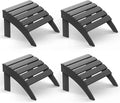 BRIOPAWS Adirondack Ottomans | Folding | Set of 4 | HDPE Plastic | Grey Outdoor by BRIOPAWS