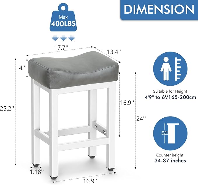Counter Height Bar Stools Set of 2, 24 Inch Barstools - Image 2
