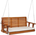 VINGLI Wooden Porch Swing, Heavy Duty 880 LBS Hanging Patio Bench by VINGLI