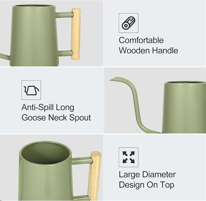 Watering Can Indoor Plants, 35 oz/1000 ml Metal Stainless Steel Watering Can Pot - Image 4
