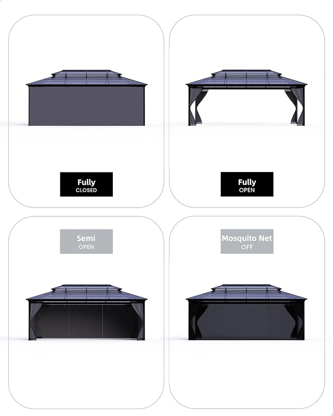 GarveeLife 10 ft x12 ft Hardtop Gazebo - Image 7