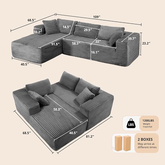 COMHOMA 105”Modular Sectional Sofa - Image 2