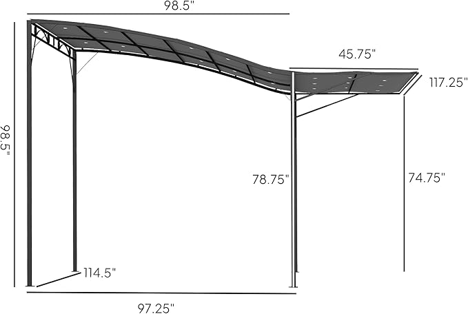 Outsunny 10' x 8' Outdoor Pergola and Patio Gazebo, Extendable Side Awning - Image 7