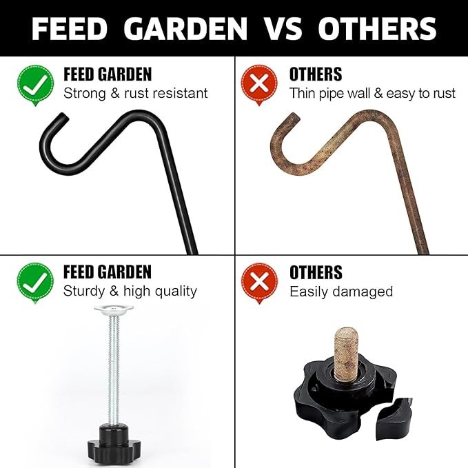 FEED GARDEN 2 Pack 14 Inch Deck Hook, Deck Bird Feeder Hanger, Applicable Deck - Image 4