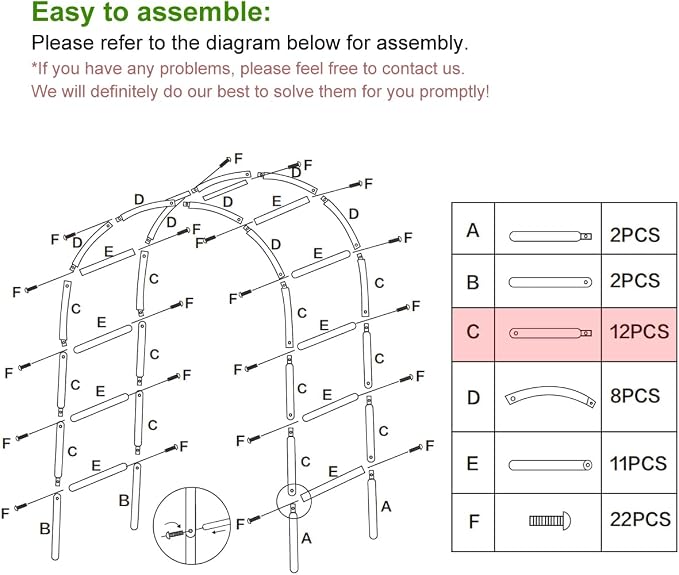 Metal Pergola Arbor, Wedding Arch 4.6 Feet Wide x 7.9 Feet High, Assemble - Image 3