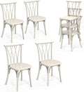 VINGLI Plastic Outdoor Dining Chairs Set of 4, Stackable Patio Dining Chairs by VINGLI