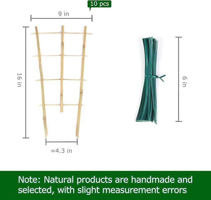 Bamboo Trellis 10 Pack, 16in Fan-Shaped Plant Trellis Indoor - Image 2