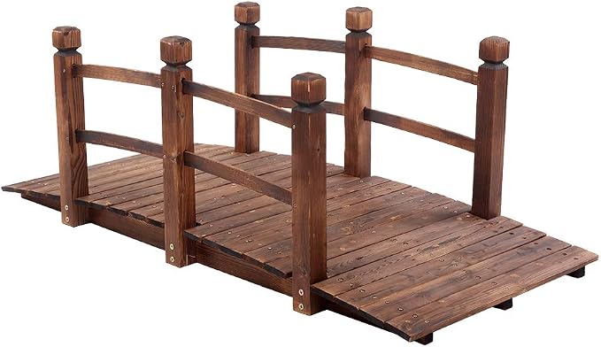 5 ft Garden Bridge, Classic Wooden Arch by Volowoo