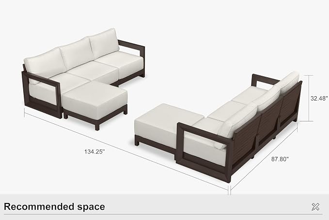 PURPLE LEAF Patio Furniture Set L-Shaped Outdoor Couch - Image 9