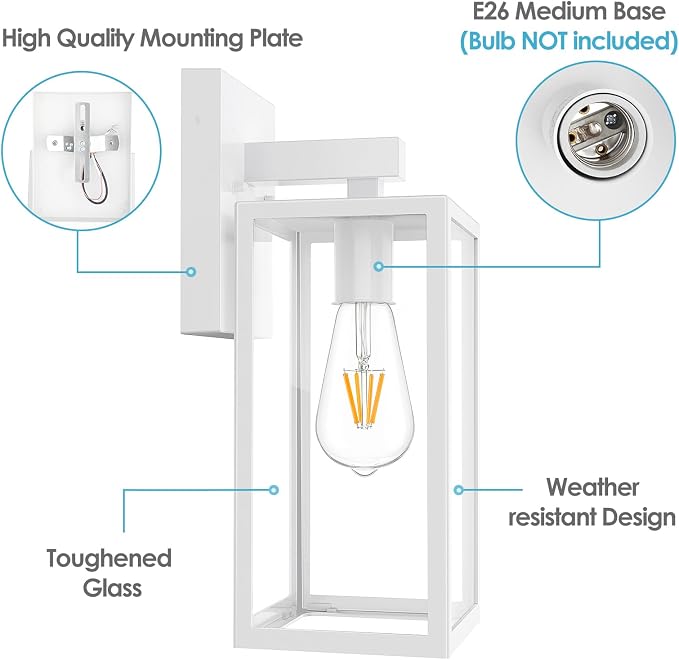 MAXvolador Outdoor Wall Lantern, Exterior Waterproof Wall Sconce Light Fixture - Image 8
