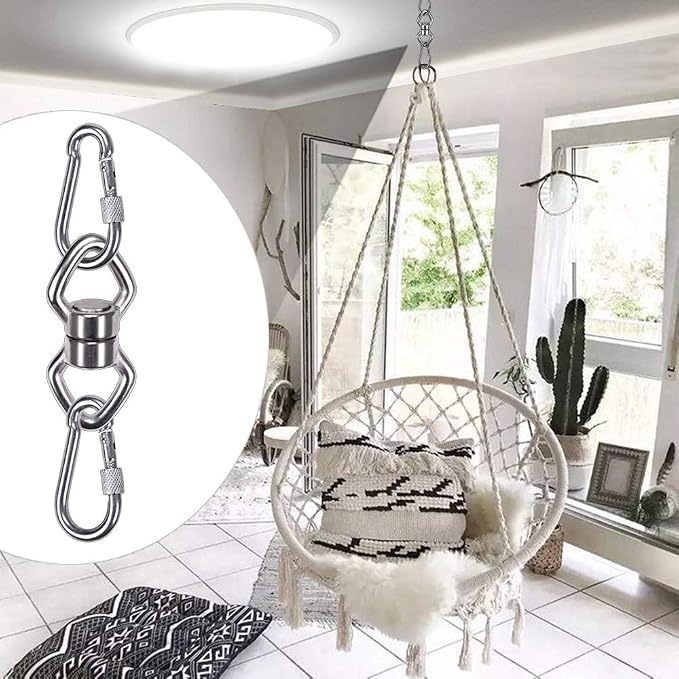 BeneLabel Swing Swivel with 2 Carabiners, 770LB Capacity, Safest Rotational - Image 5