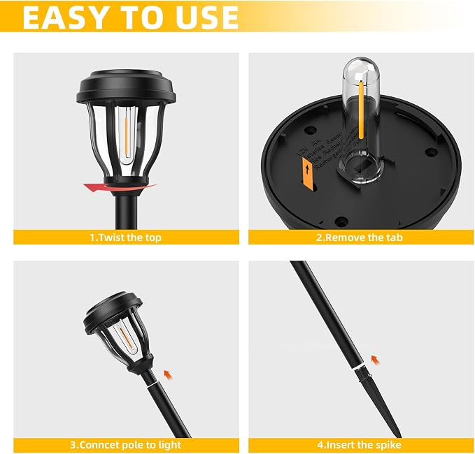 DERAYSION 12 Pack Solar Lights Outdoor, Solar Pathway Lights Auto On/Off - Image 8