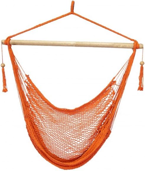 Bliss Hammocks BHC-412OR Island Rope Hammock Chair, Eco Friendly & Hand-Woven by BlissHammocks