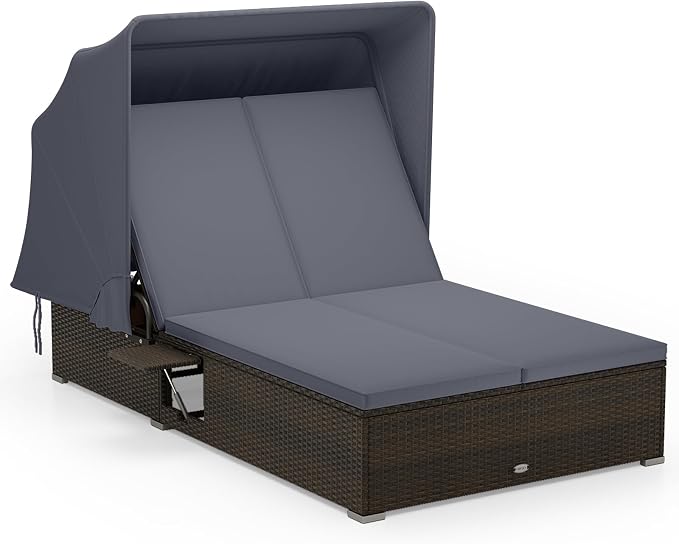 Tangkula Outdoor Rattan Daybed by TANGKULA