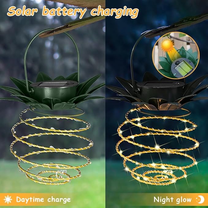 4 Pack Outdoor Solar Hanging Lantern Lights - Image 5
