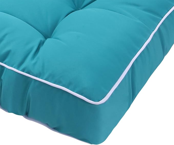 3 Seat 57 Inches Outdoor Porch Swing Cushions, Water-Resistant Tufted Patio - Image 7