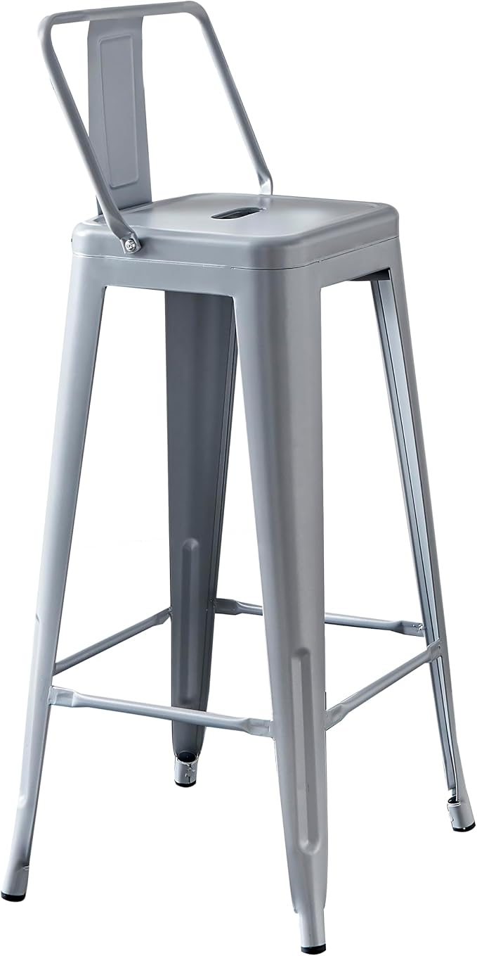 AC Pacific 30” Metal Barstool Set of 2 – Country Rustic Style - Image 3