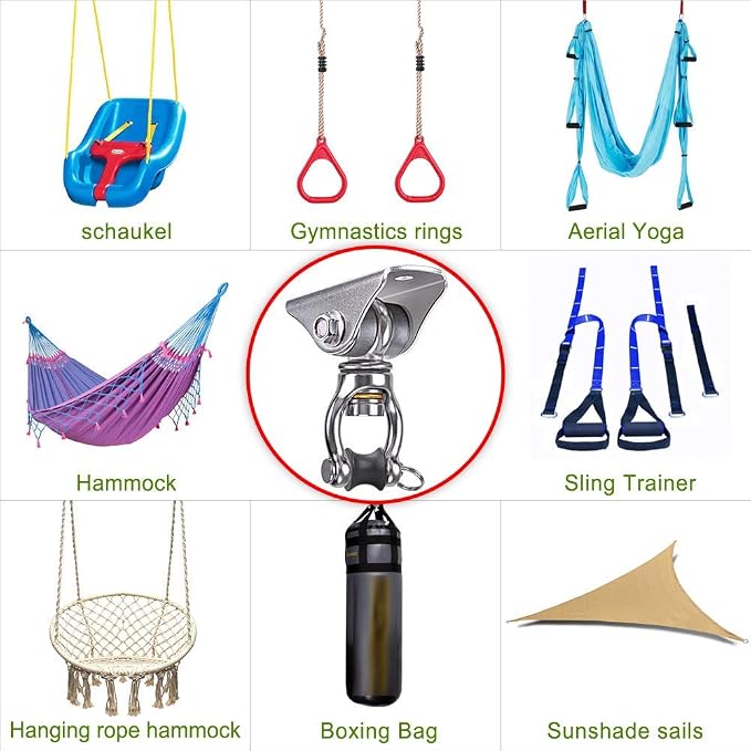 SELEWARE Silent Swing Hanger Heavy Duty Swing Hook Swivel Bearing Hanging - Image 2