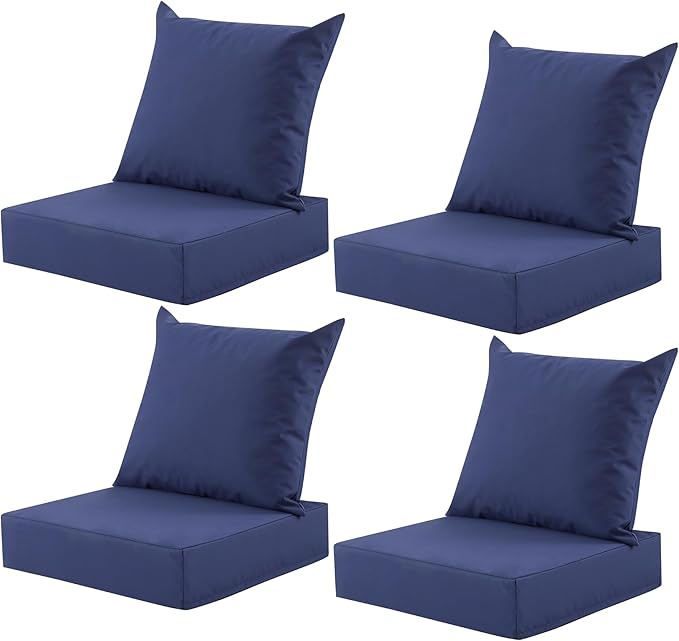 Outdoor Deep Seat Cushion Set, 24x24 Inch Water-Resistant & Fade-Resistant by MuaMelop